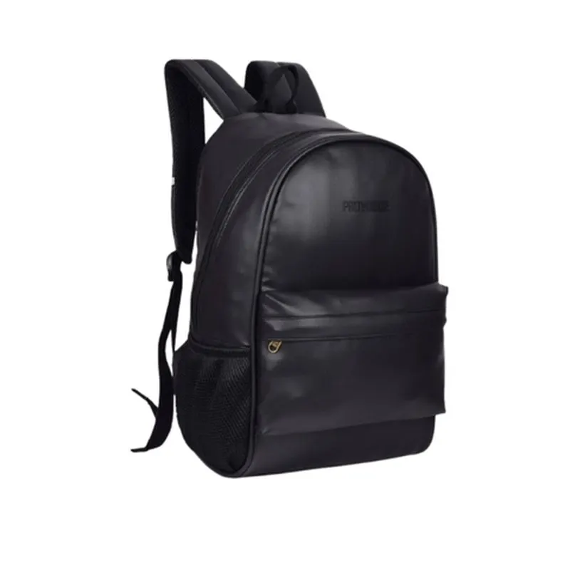 Black PU Leather Backpack