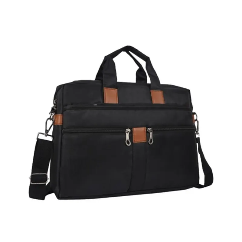 Black & Tan Canvas Laptop Bag