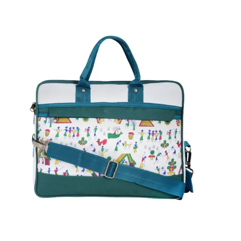 Teal Printed Laptop Bag