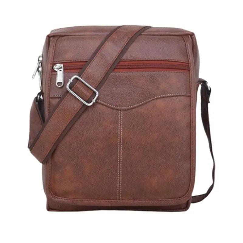 Tan Stitched Sling Bag