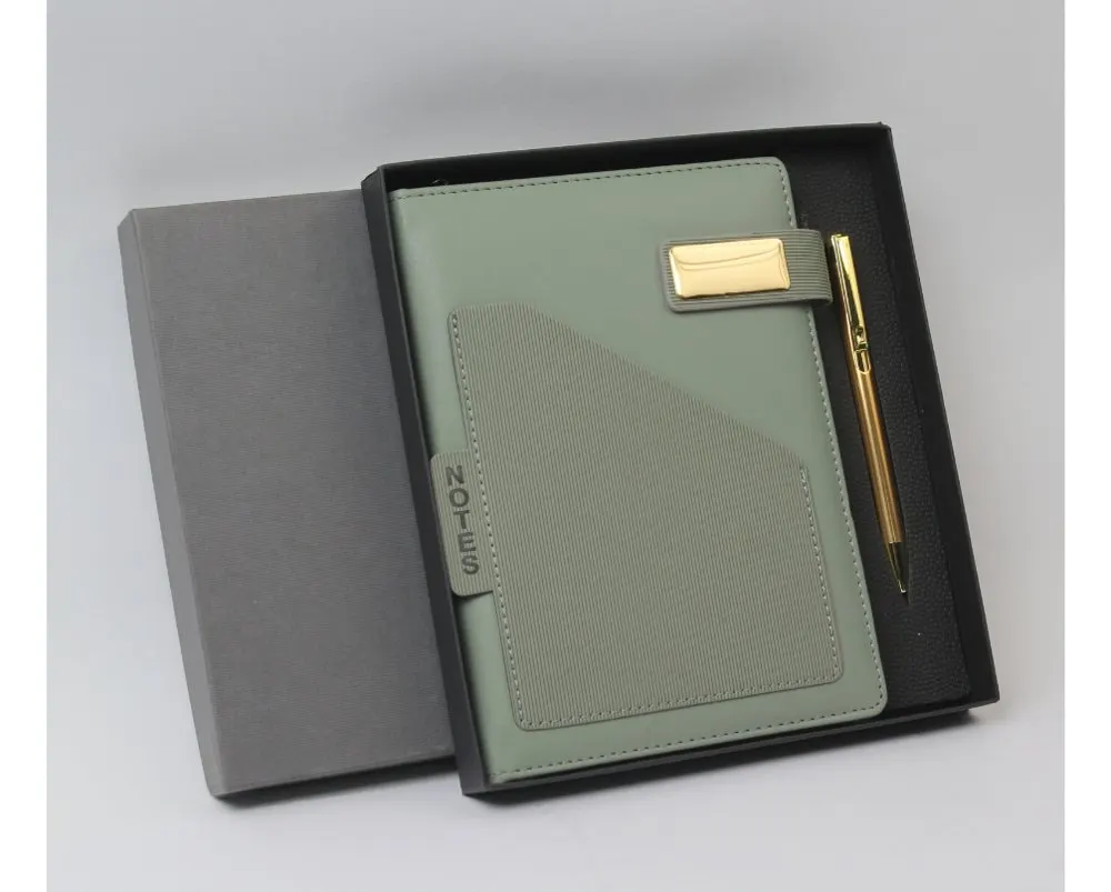 Sage Gold-Plate Diary & Pen Set