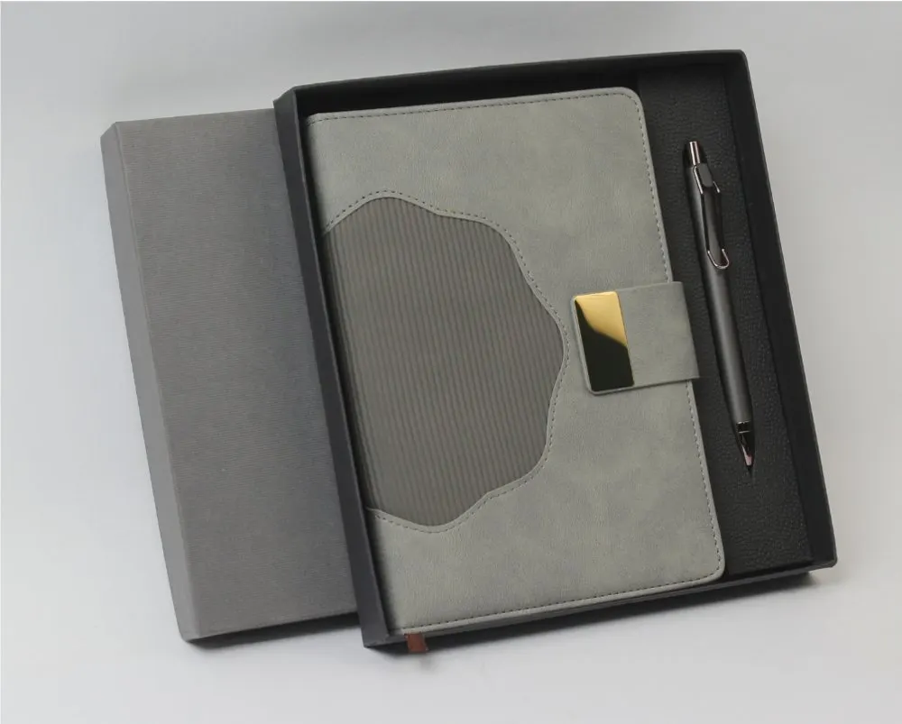 Grey Scalloped Diary & Pen Set