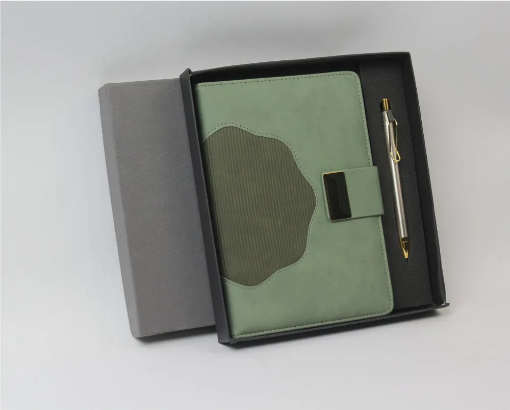 Sage Scalloped Diary & Pen Set