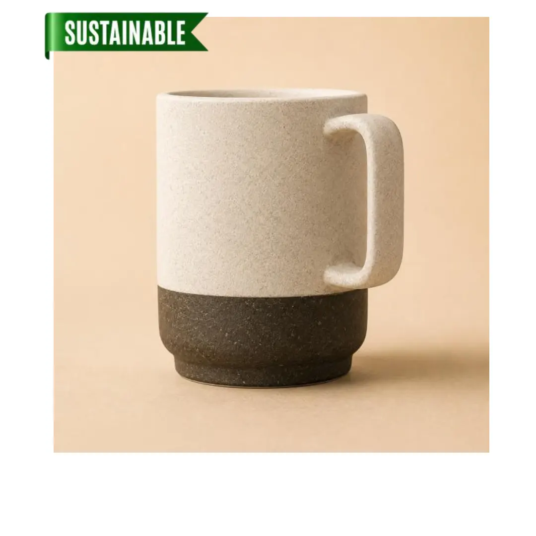 Beige and Charcoal Two-Tone Mug