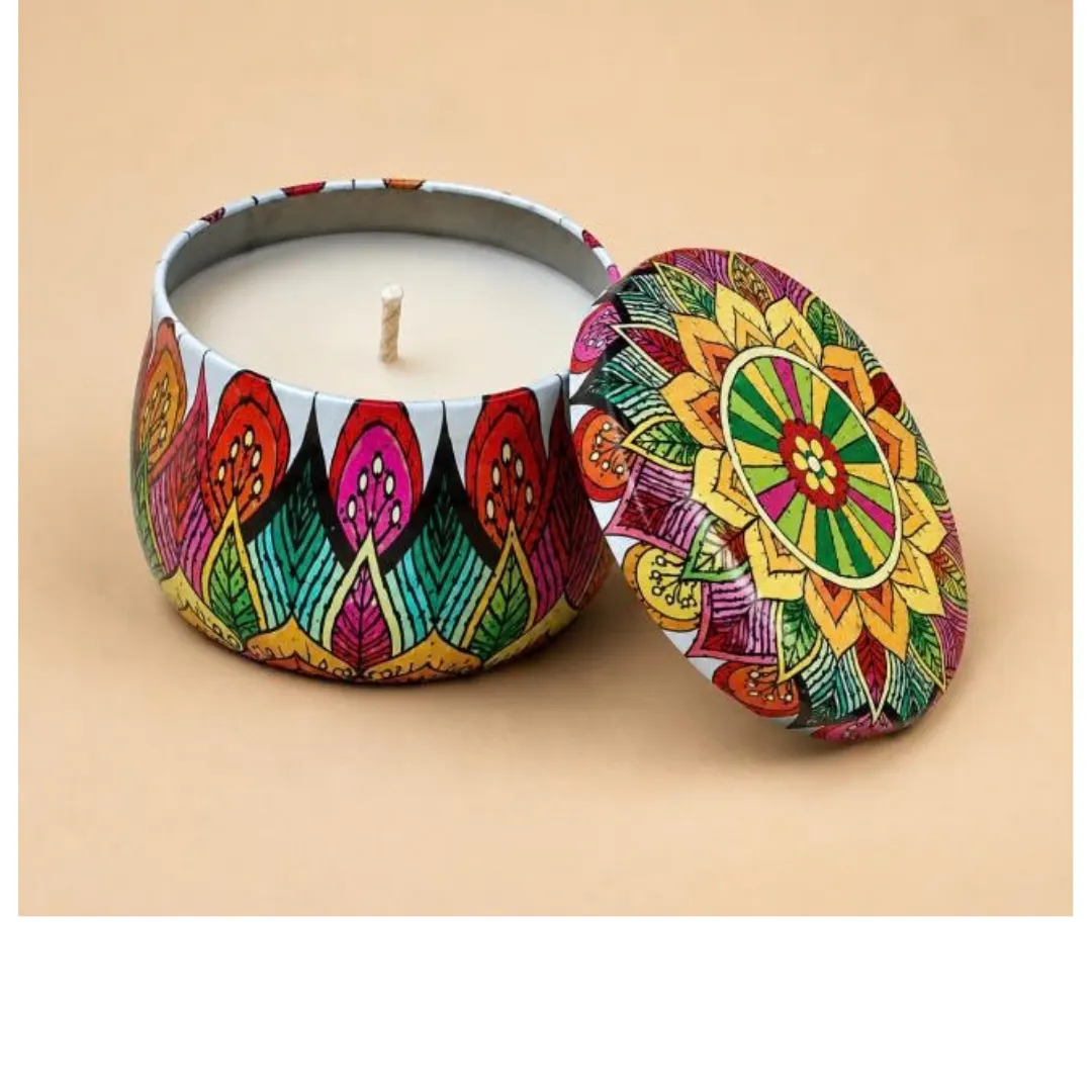 Colorful Decorative Candle Tin
