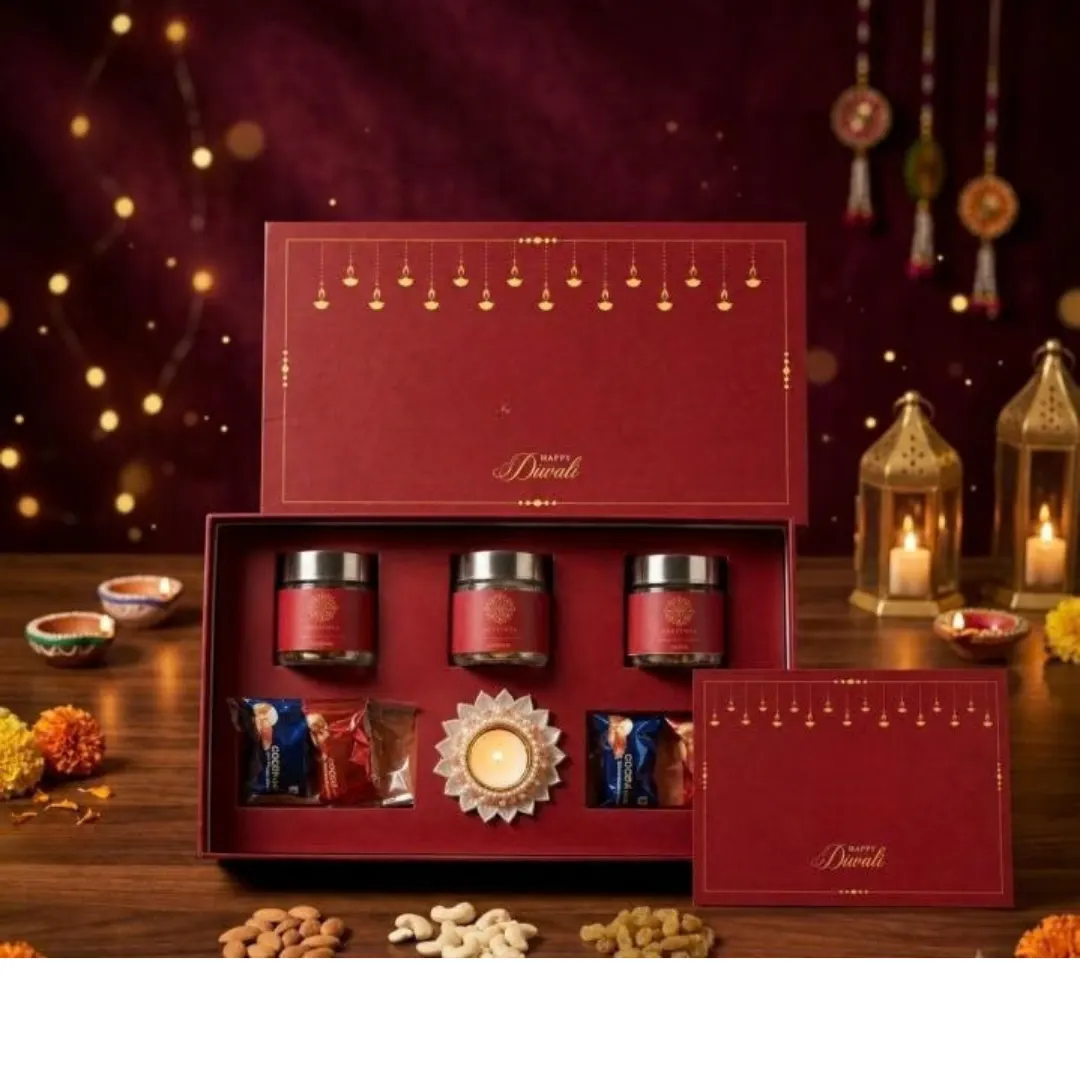 Red and Gold Diwali Gift Hamper