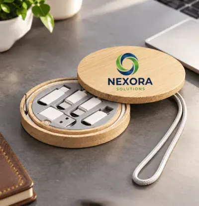 Bamboo Travel Cable Organiser