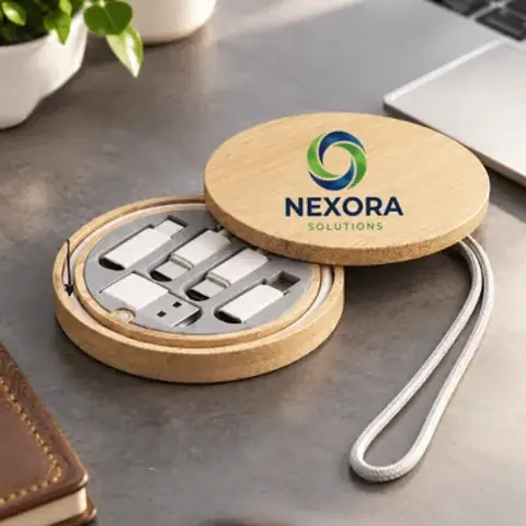 Bamboo Travel Cable Organiser