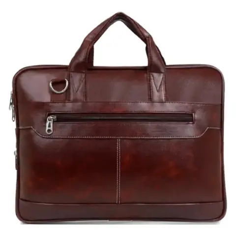Burgundy Leatherette Laptop Bag