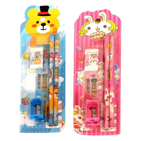 Cartoon Pencil & Eraser Set