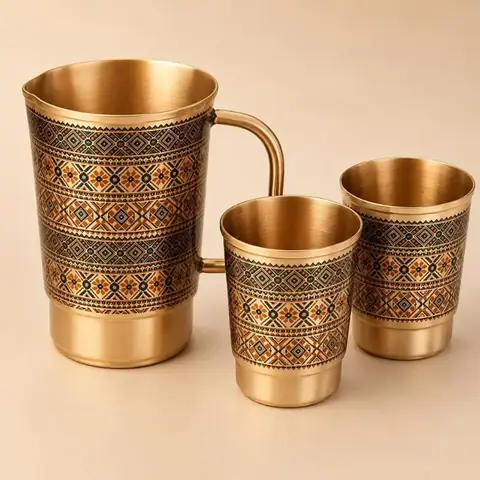 Metallic Tea Cup Pair