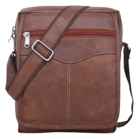 Tan Stitched Sling Bag